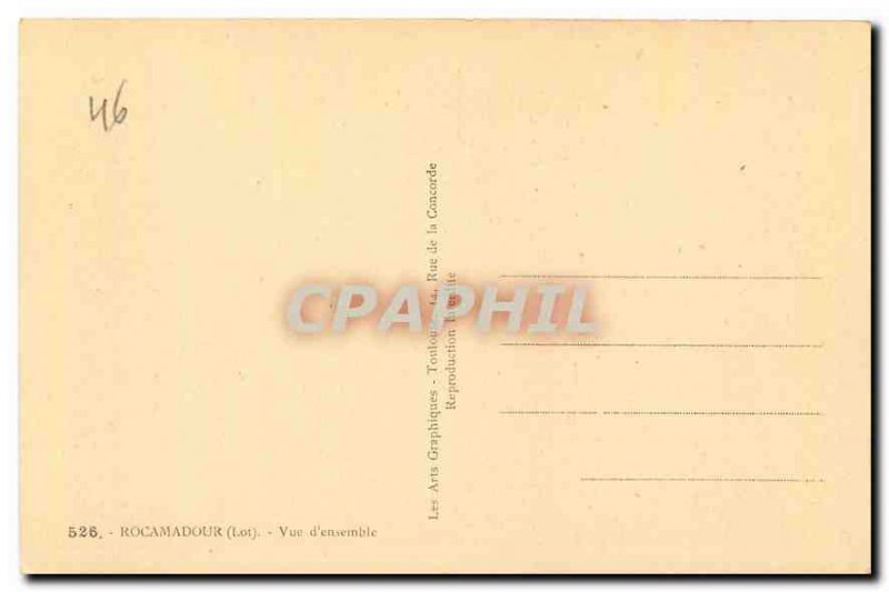 Old Postcard overall Rocamadour View