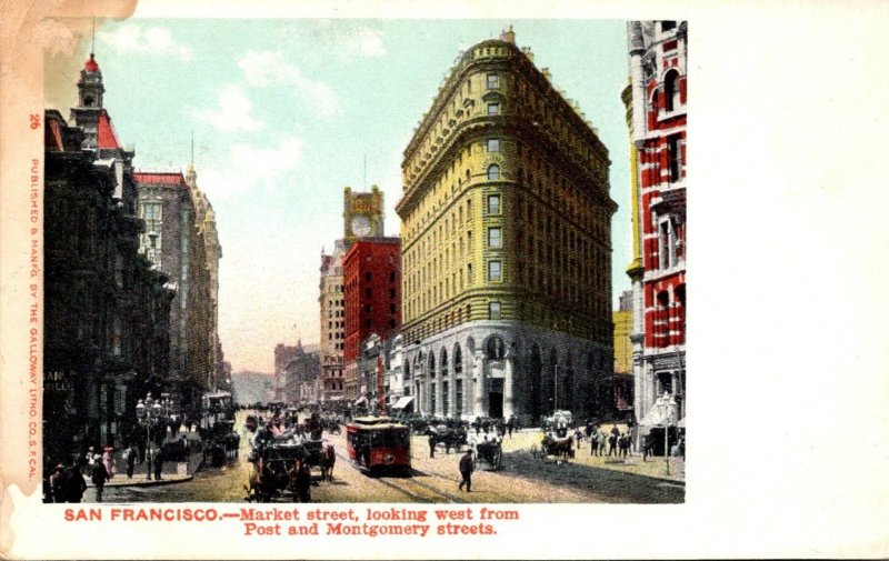 California San Francisco Marlet Street Looking West From Post and Montgomery ...