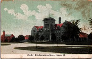 VINTAGE POSTCARD BRADLEY POLYTECHNIC INSTITUTE AT PEORIA ILLINOIS MAILED 1911