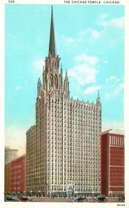 Vintage Postcard Chicago Temple Building Clark & Washington Streets Chicago IL