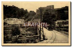 Bouillon Belgium Belgie Old Postcard bridge of France and castle (train)
