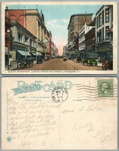 ROCHESTER N.Y. SOUTH CLINTON STREET TOWARD MAIN STR. 1919 ANTIQUE POSTCARD