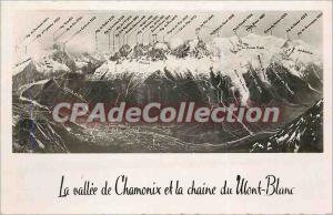 Old Postcard The Chamonix Valley and the Mont Blanc Chain