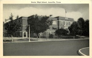 c1940 Postcard; Amarillo TX Senior High School, Potter County, Posted