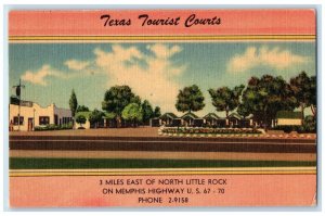 c1950's Texas Tourist Courts North Little Rock Arkansas AR Vintage Postcard