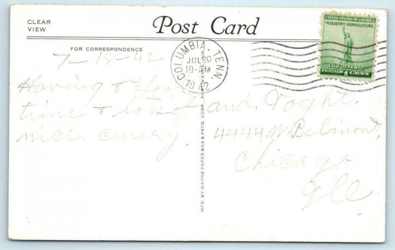 WHITES CREEK, Tennessee TN~ Roadside STONE'S CABINS Motel 1942 Postcard