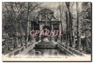 Postcard Old Paris Luxembourg Gardens Medici Fountain