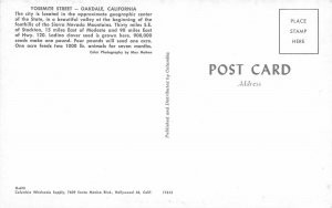 Oakdale California 1950s Postcard Yosemite Street Cars Hotel Cafe