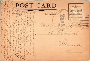 Parsonage Limington Maine Bw Divided Back Antique Postcard Note WOB Cancel Vtg 