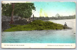 Grayville Illinois~Scene On Banks Of The Wabash River~PM 1907~Vintage Postcard