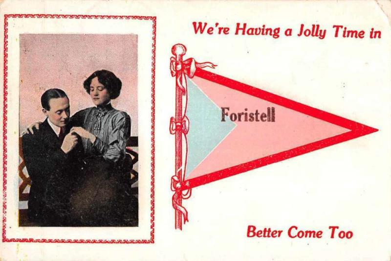 Foristell Greetings Romance Pennant Vintage Postcard JC932358