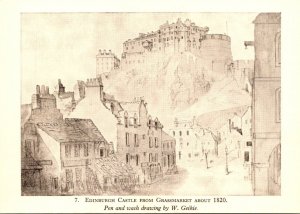 Scotland Edinburgh Edinburgh Castle From Grassmarket About 1820