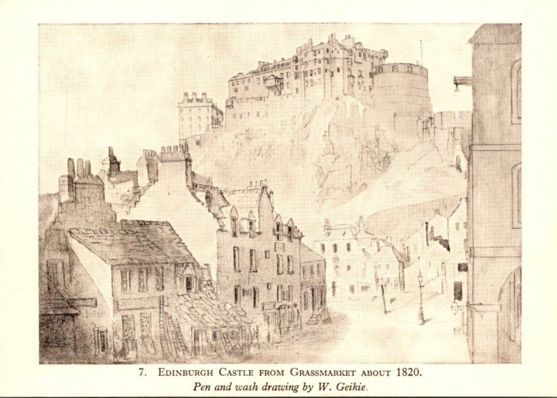Scotland Edinburgh Edinburgh Castle From Grassmarket About 1820