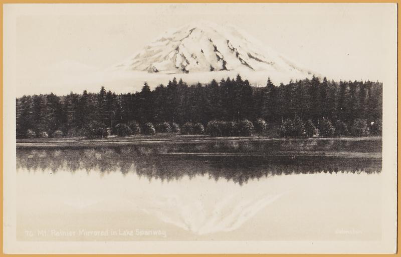 Mount Rainier Mirrored in Lake Spanway - Photolike by Johnston