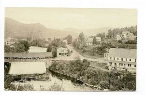 Beecher Falls VT Elliott Drug Store Covered Bridge Hill RPPC Real Photo Postcard