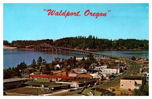 Postcard BRIDGE SCENE Waldport Oregon OR AP1264