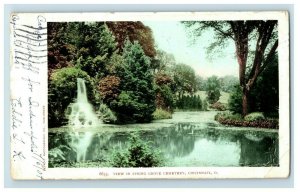 C.1904 Water Falls Spring Grove Cemetery Cincinnati Ohio Vintage Postcard P94 