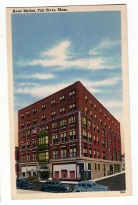 P3204 vintage postcard old cars etc street scene hotel mellen fall river mass