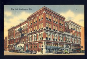 Birmingham, Alabama/AL Postcard, View Of City Hall, Old Cars