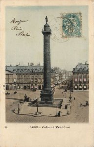 CPA B.J.C. TINTED PARIS Colonne Vendome (49292)