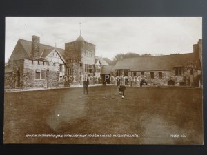 Wales BOWLS GREEN at Owain Glyndŵr OLD PARLIAMENT HOUSE Machynlleth c1911 RP PC