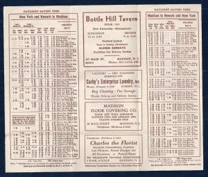 LACKAWANNA Railroad Timetable Newark NJ to Madison NY c1948