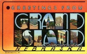 Greetings From Grand Island Nebraska, USA Large Letter Town Unused 