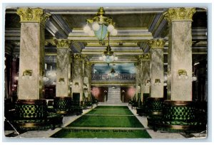 c1910's Main Lobby US Grant Hotel San Diego California CA Antique Postcard