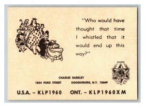 Charles Barkley Ogdensburg N. Y. Vintage Comic Business QSL Card #1 