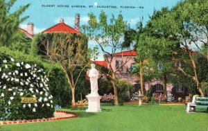 Vintage Postcard Oldest House Garden St. Frances Street St. Augustine Florida FL