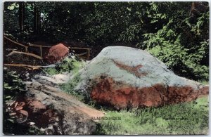 VINTAGE POSTCARD THE ROCK AT ALMINDINGEN HAMMERSHOI FOREST DENMARK 1910s