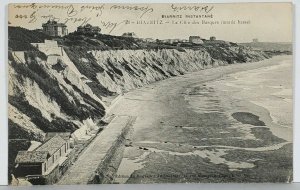 BIARRITZ INSTANTANE Coastal View Homes Beach c1897 Postcard K13
