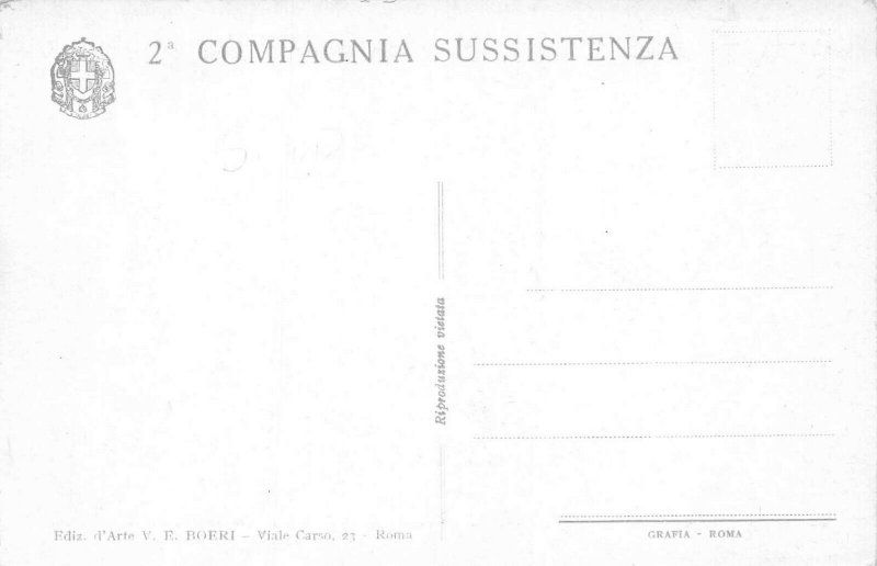 Italian 2 Compagnia Sussistenza Artist Signed Postcard