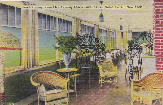 New York Keuka Porch Dining Room Overlooking Keuka Lake Keuka Hotel