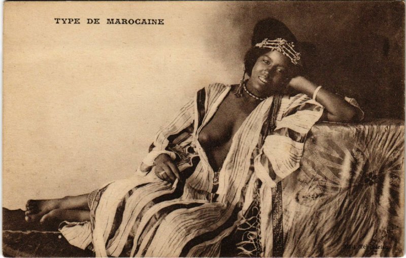 PC CPA ETHNIC NUDE FEMALE, TYPE DE MAROCAINE, VINTAGE POSTCARD (b10350)