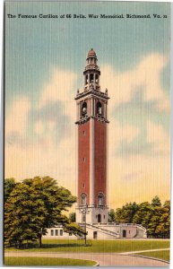 Postcard VA Richmond The Famous Carillon of 66 Bells War Memorial