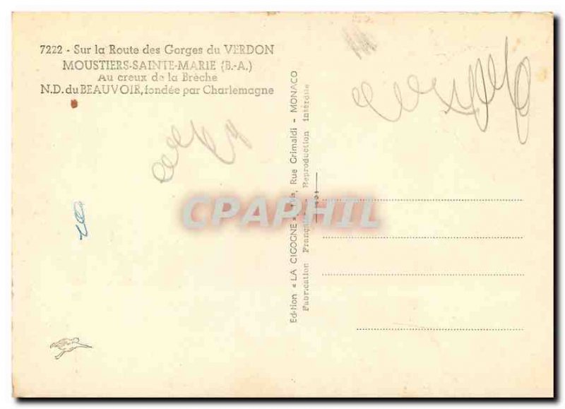 Modern Postcard On the Road Gorges du Verdon Moustiers Sainte Marie BA In the...