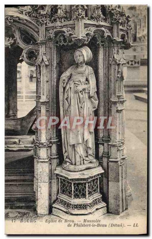 Old Postcard Bourg De Brou Church Mausoleum From Philibert Le Beau