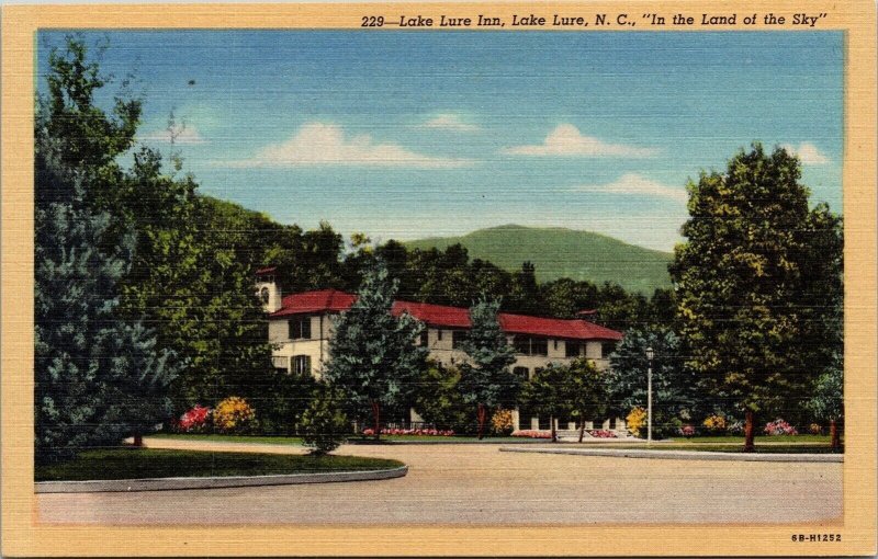 Lake Lure Inn NC North Carolina Linen Postcard UNP VTG Curteich Unused Vintage 