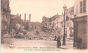 Guerre de 1914, Maisons Bombardees Reims France Unused 