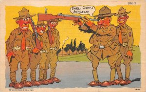 SERGEANT GUN ROCKFORD ILLINOIS SOLDIER'S MAIL COMIC MILITARY POSTCARD 1942