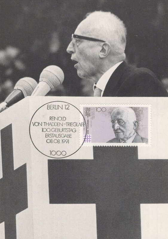 Reinold Von Thadden Trieglaff German Evangelical Church FDC Postcard