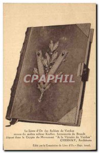 Old Postcard The Book & # 39Or of Verdun soldiers Master bookbinder Kieffer i...