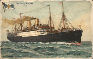 Hamburg-Amerika Line Steamship CINCINNATI #983 c1900 Postcard