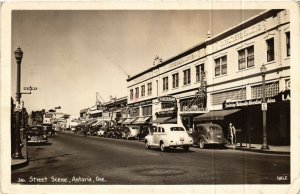 PC CPA US, OREGON, ASTORIA, STREET SCENE, VINTAGE REAL PHOTO POSTCARD (b6410)