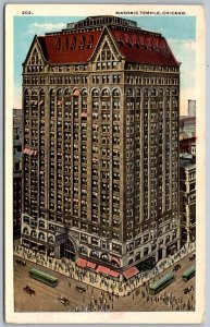 Chicago Illinois 1920 Postcard Masonic Temple