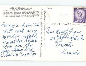 Pre-1980 GREETINGS FROM POSTCARD Mackinac Island Michigan MI ho5524