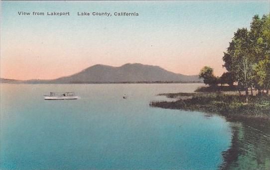 California Lake County View Form Lakeport Handcolored Albertype