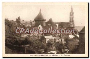 Postcard Old Sille Le Guillaume The Church And The Castle