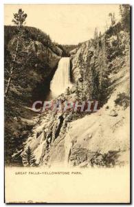 VINTAGE POSTCARD Great Falls Yellowstone Park
